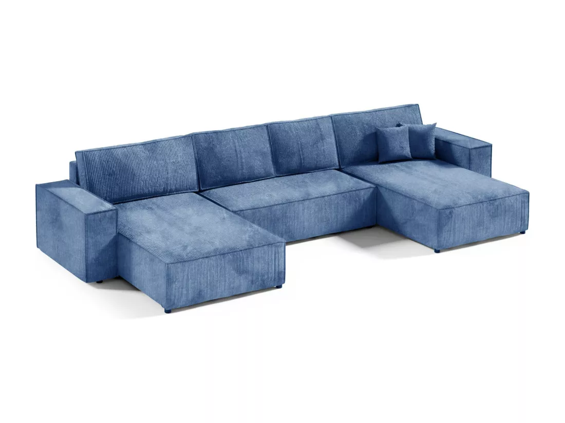 Canapé d'angle convertible MILLE U Bleu