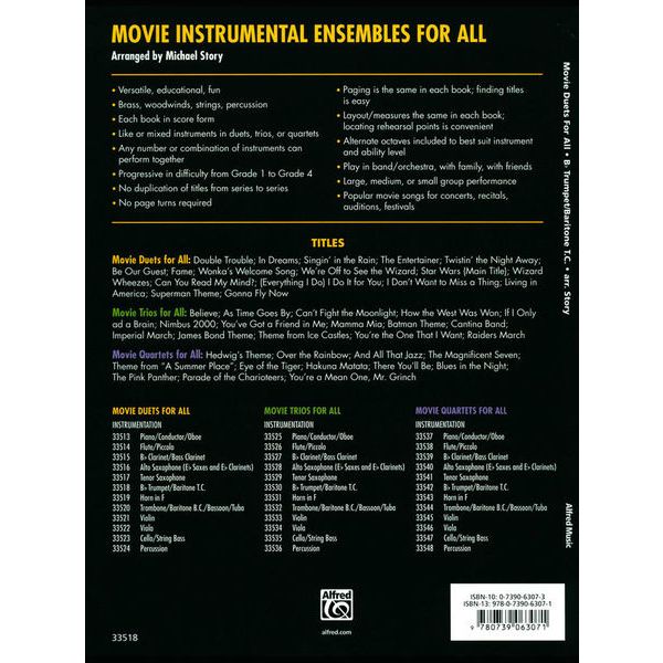 Alfred Music Publishing Movie Duets For All Trumpet