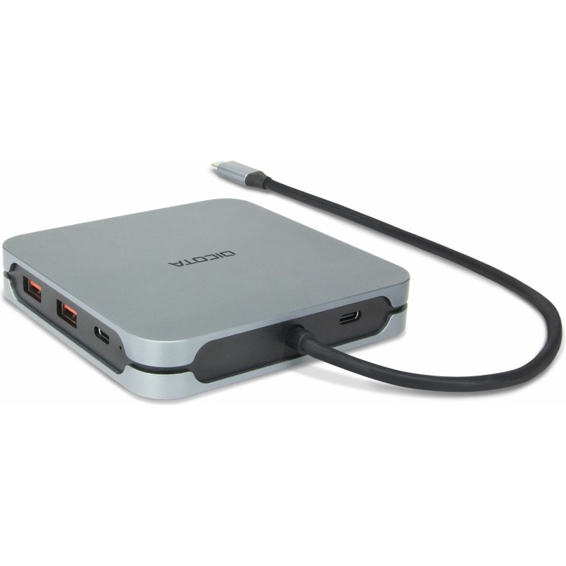 DICOTA D32057 hub & concentrateur USB Type-C 10000 Mbit/s Argent