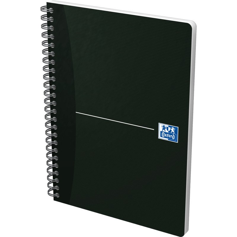 Cahier spirale Oxford Smart Black Essentials A5 14,8 x 21 cm petits carreaux 180 pages