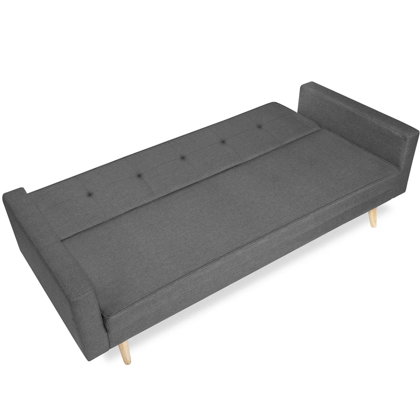 Canapé droit scandinave 3 places convertible LARS gris