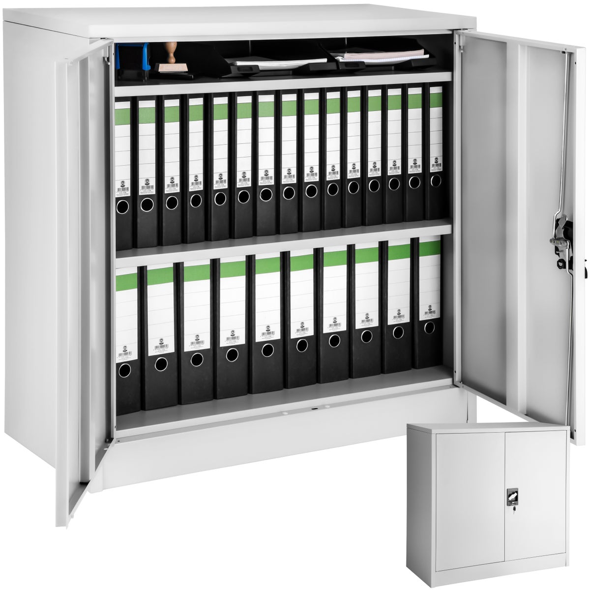 tectake archiefkast van gepoedercoat staal, 90 x 40 x 90 cm