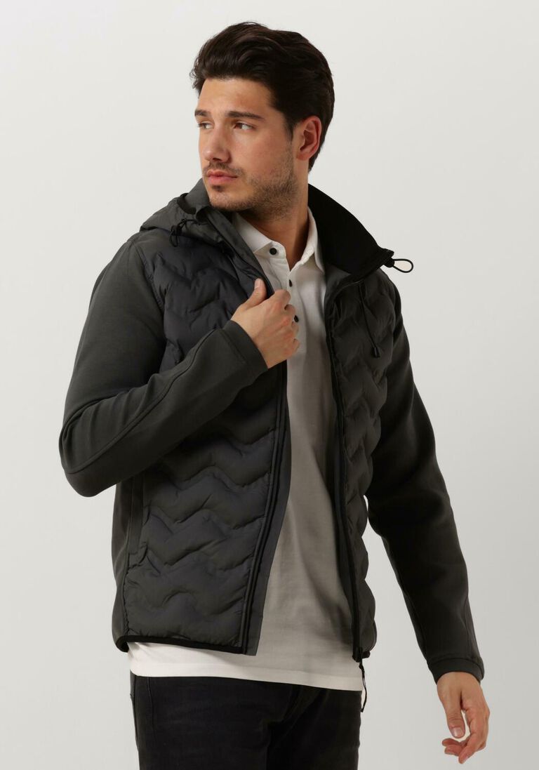CAST IRON lichtgrijze cast iron jack zip jacket interlock
