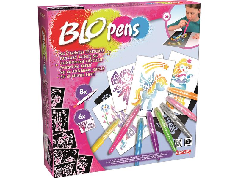 LANSAY Malset Blopens Fantasie Set mit 8 Stiften und 6 Schablonen
