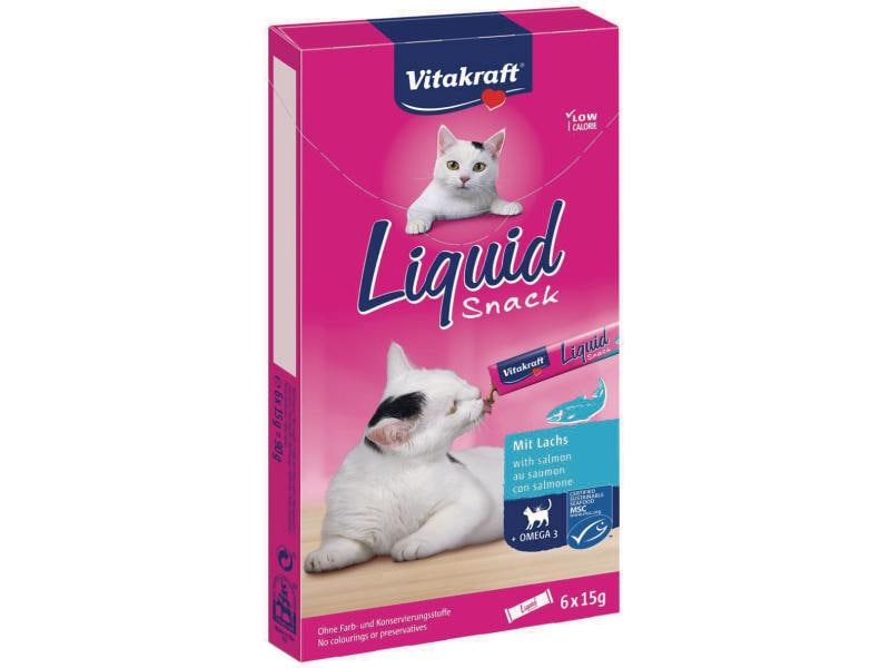 Vitakraft Katzen-Snack Cat Liquid Lachs Cremiger Snack für Katzen