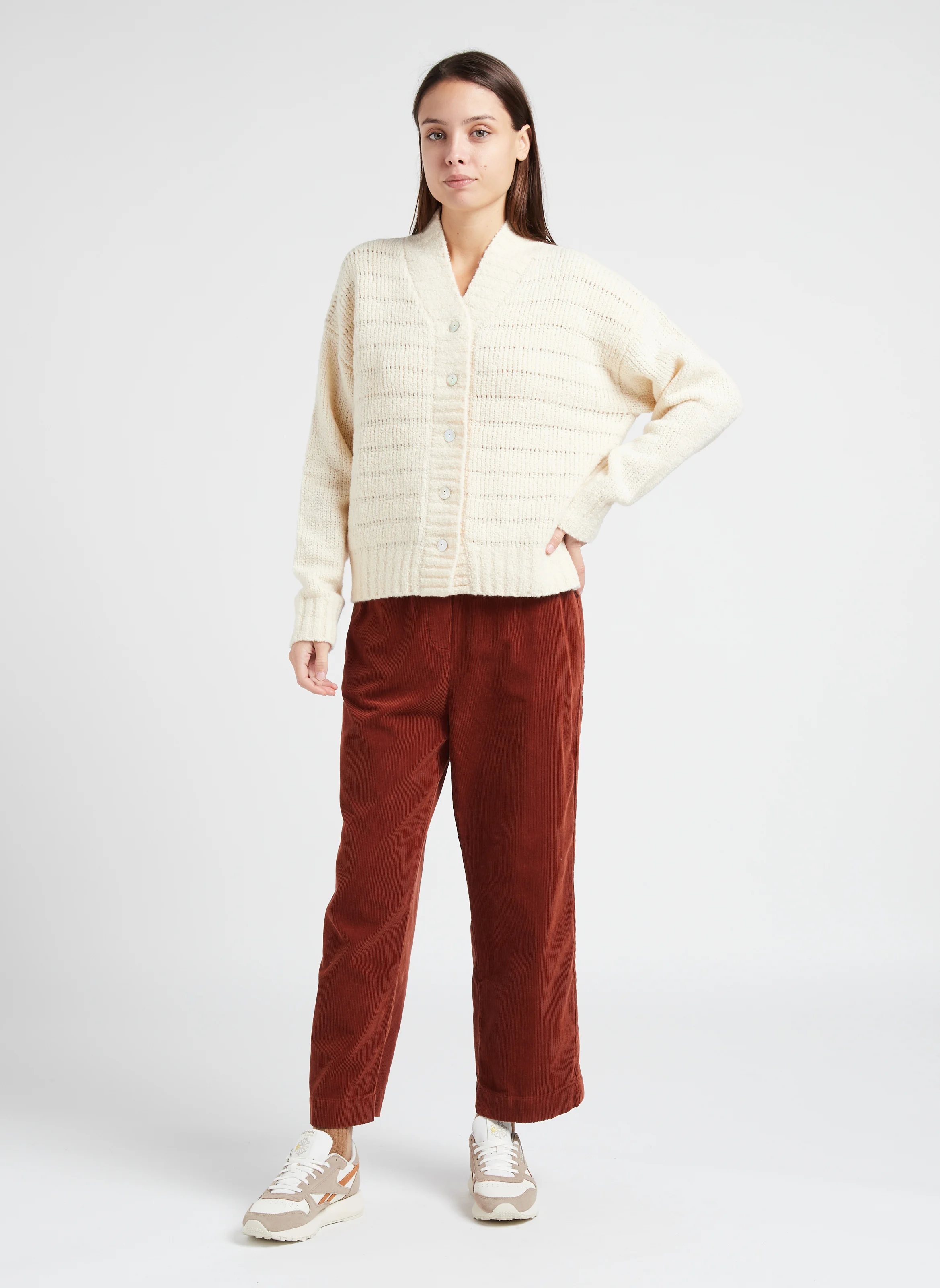 PENNY - Pantalon droit en coton | Marron