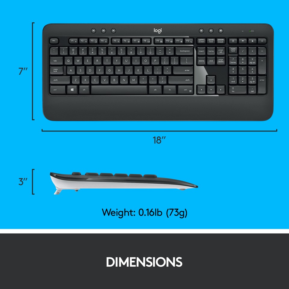 Logitech - MK540 ADVANCED Wireless Keyboard og Mus sæt - Nordic