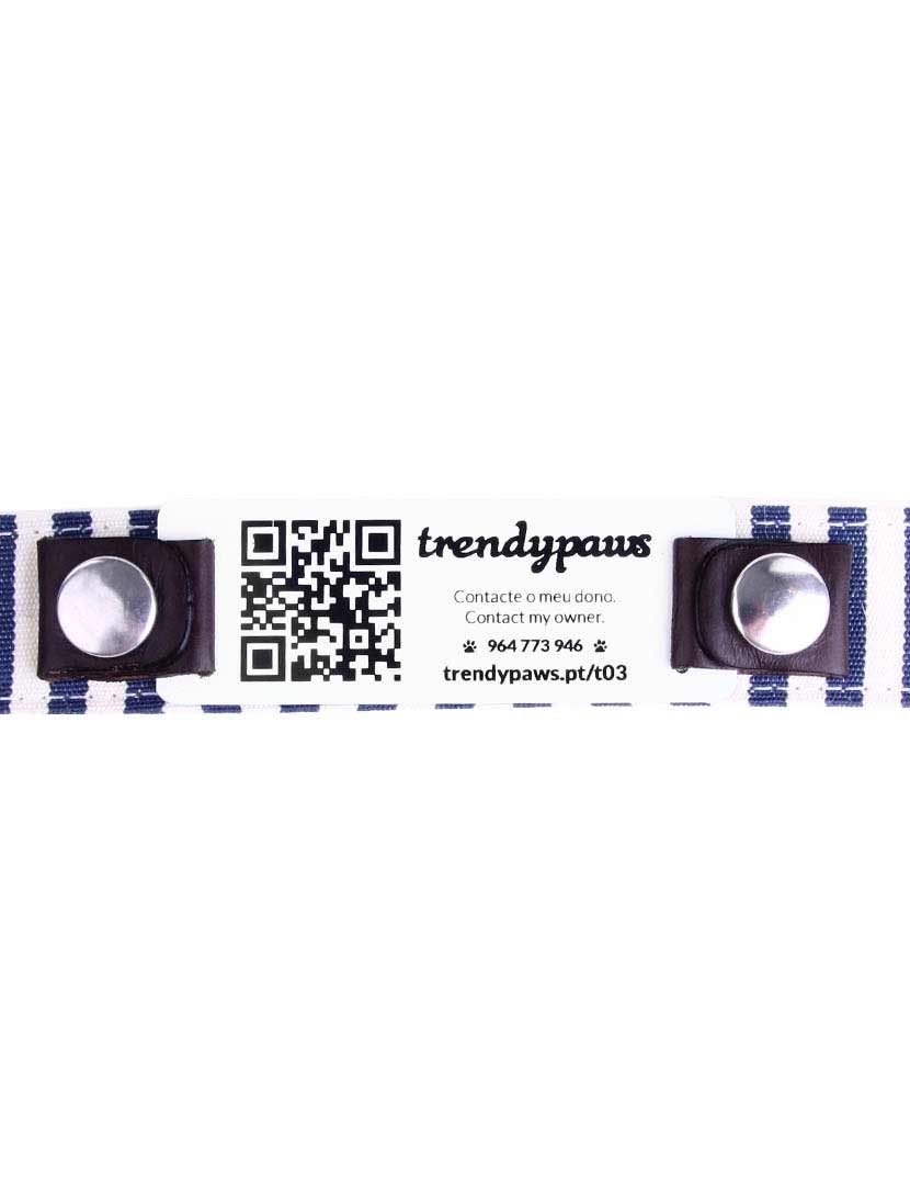 Blue and White Striped Collar