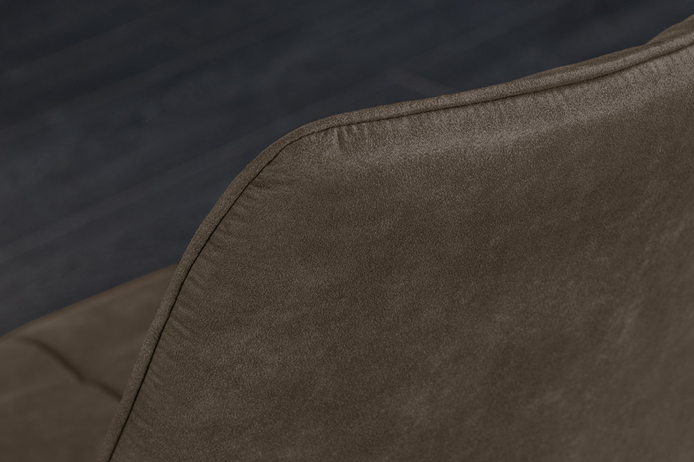 Design Stuhl ROADSTAR taupe schwarze Metallbeine