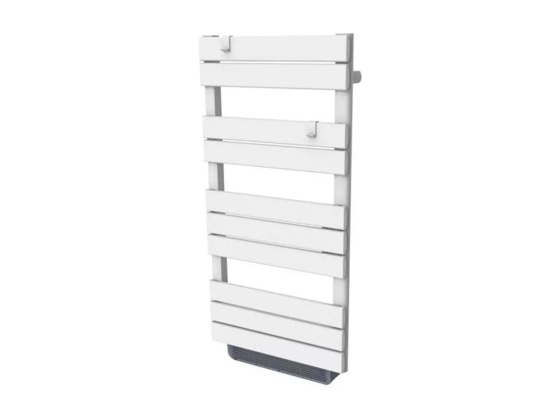 Chauffage sèche-serviette inertie sèche - 500W + soufflerie 1000W - Blanc - Voltman