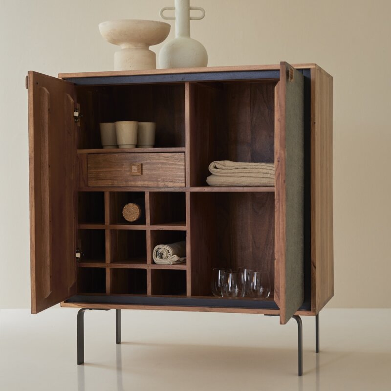 Bahut bar en acacia L 90 cm Temis