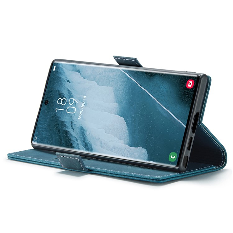 Samsung Galaxy S24 Ultra Leder Tasche Flip Wallet Etui mit Kartenfächern - Blaugrün