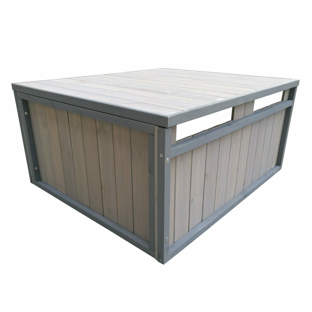 Garage robot tondeuse toit en pente bois massif abri 80 cm gris