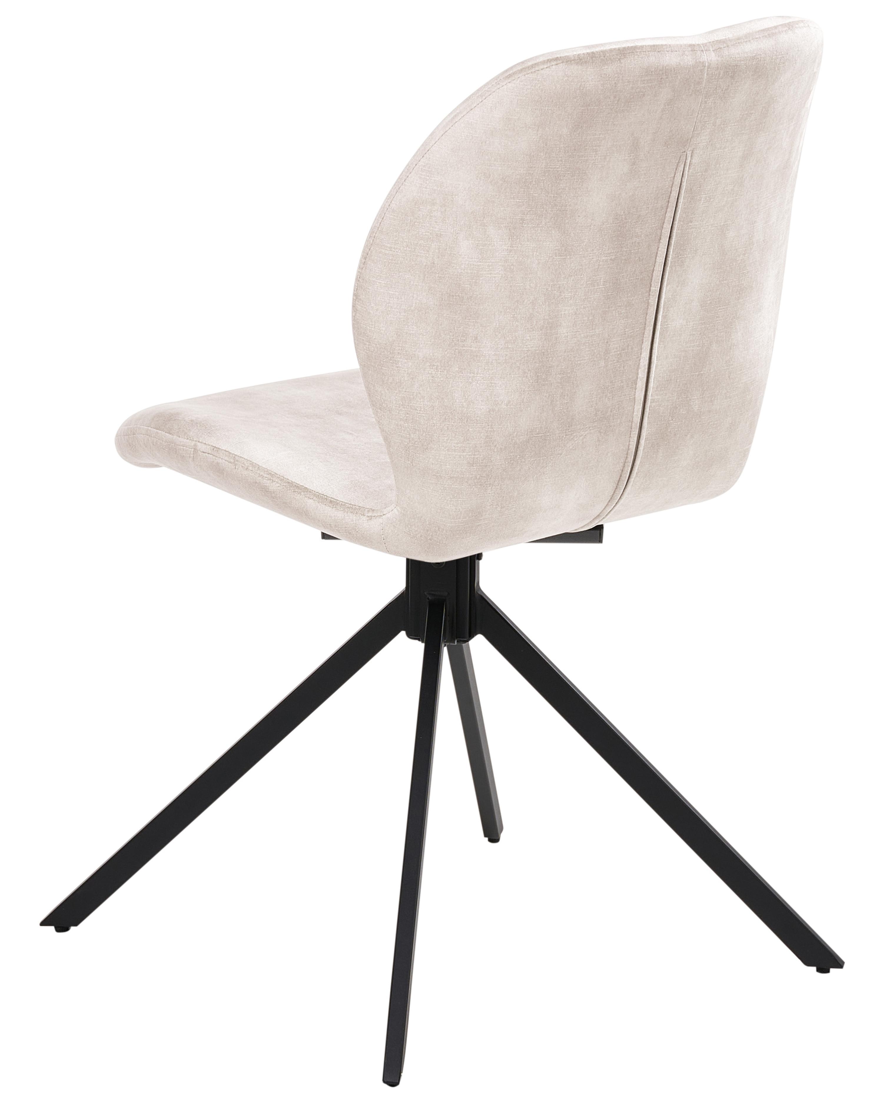 Set van 4 eetkamerstoelen draaibaar MORRISON Fluweel Lichtbeige