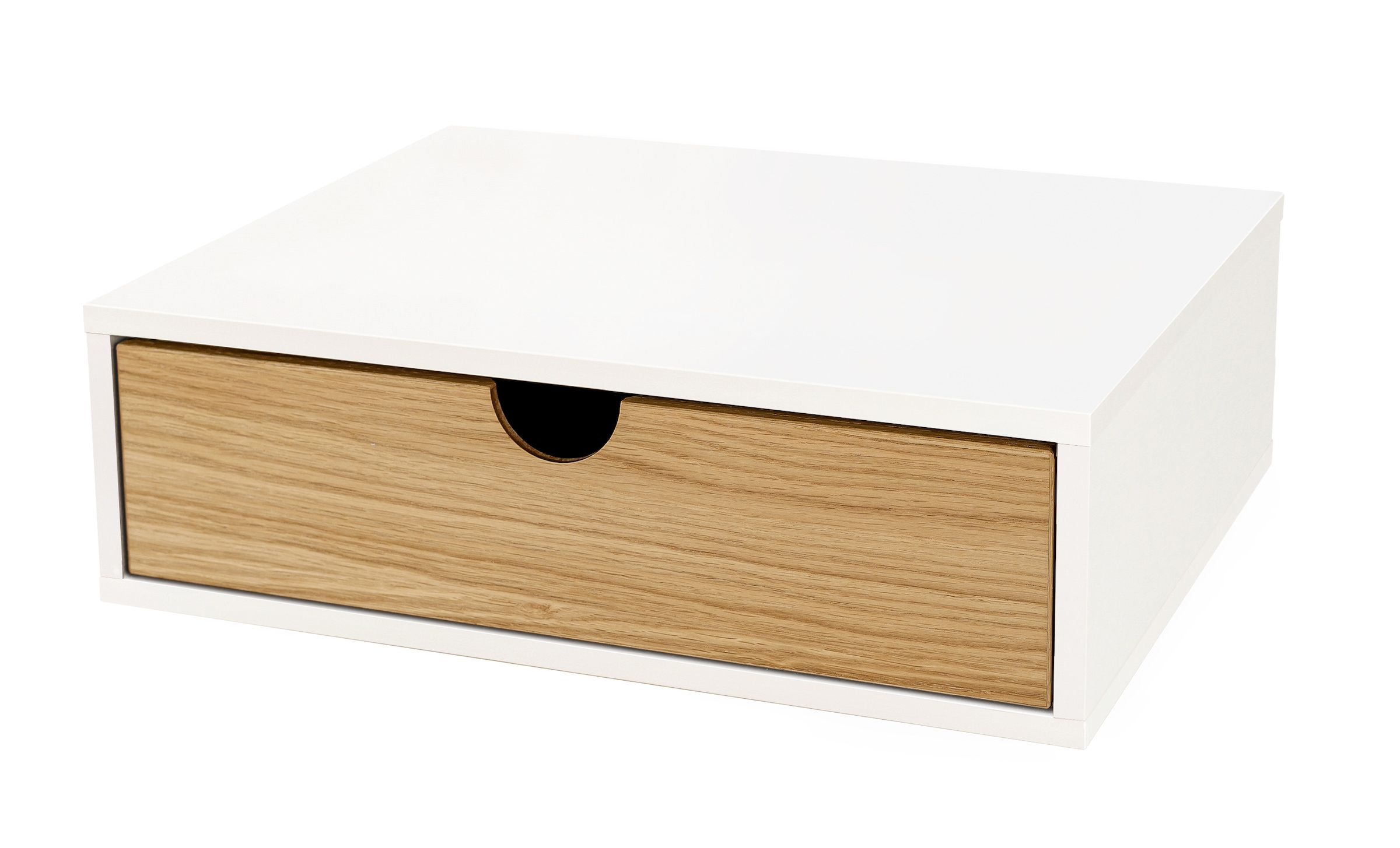 Woodman Nachttisch »Farsta, Beistelltisch, Ablage mit Schublade« Holzfurnier aus Eiche, Breite 40 cm, Wandmontage, FSC®