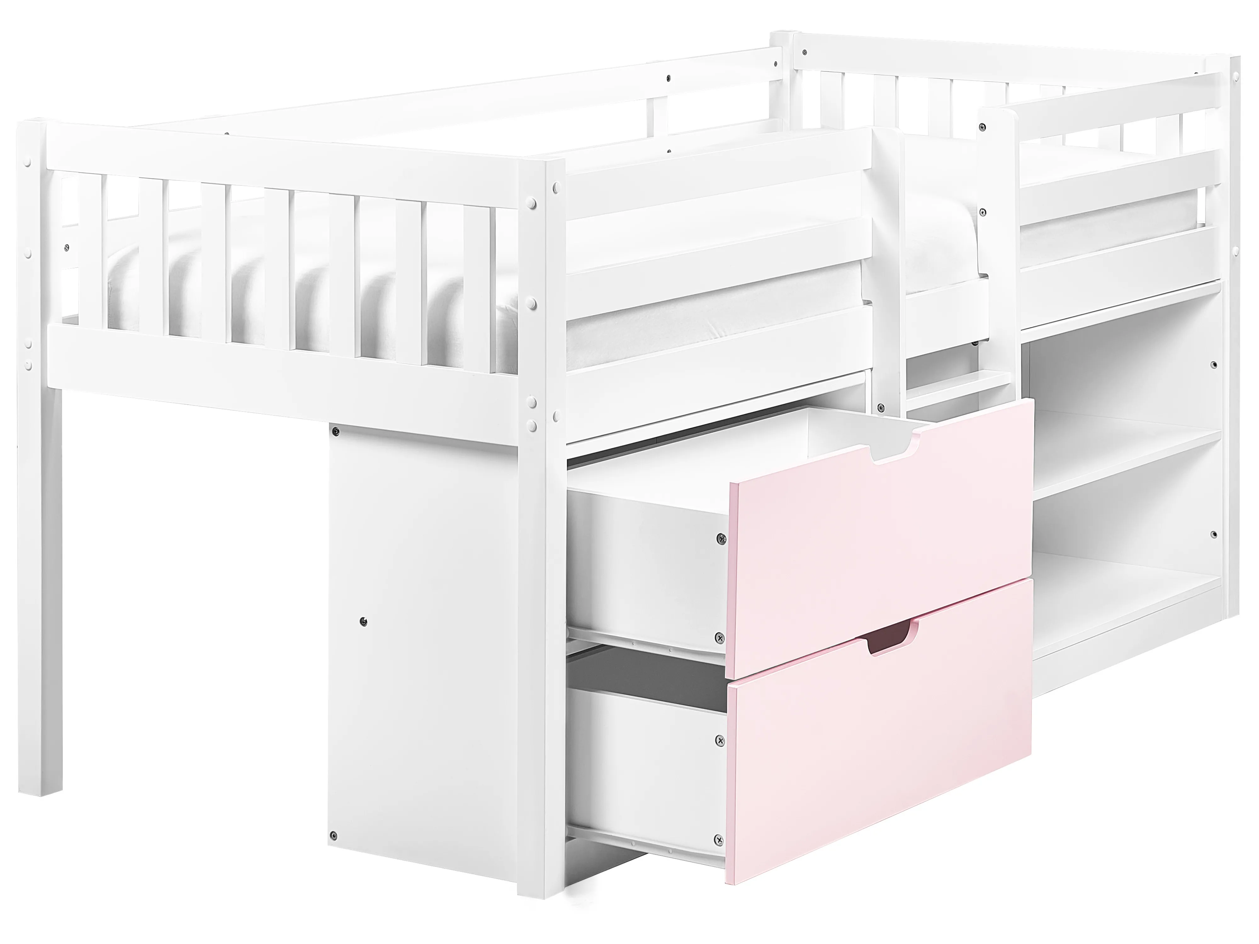 Verhoogd bed Hout SUSVILLE 90 x 200 cm Roze
