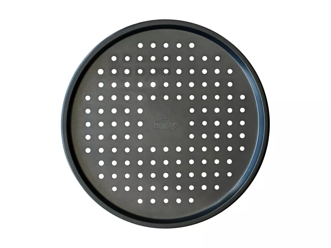 Menastyl - Plaque A Pizza Amandine 33,5cm En Inox Revetu Gris Anthracite