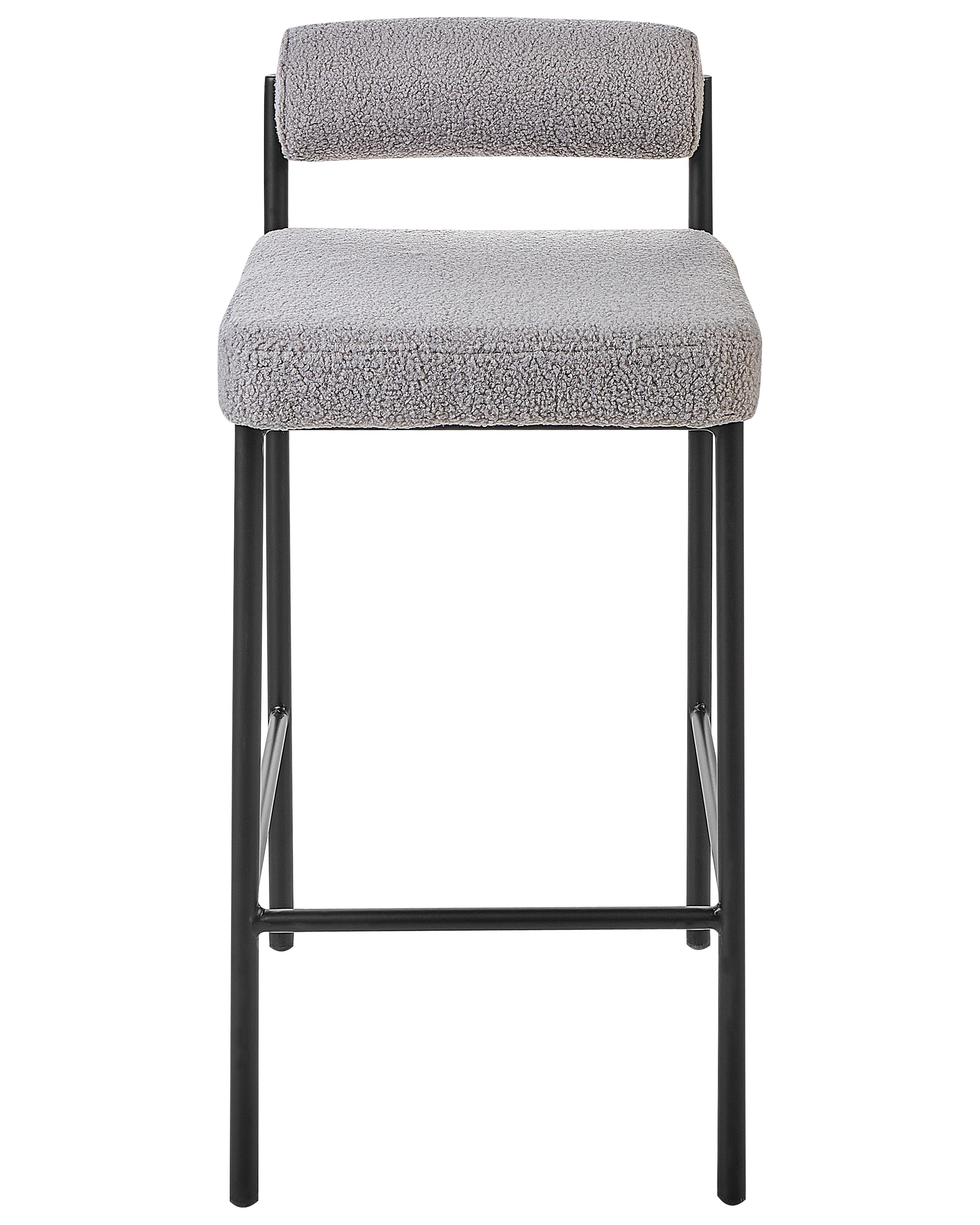 Set van 2 barstoelen AMAYA Bouclé Grijs