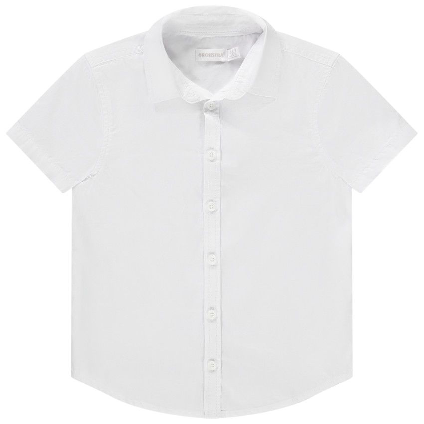 Chemise manches courtes blanche en coton - Blanc
