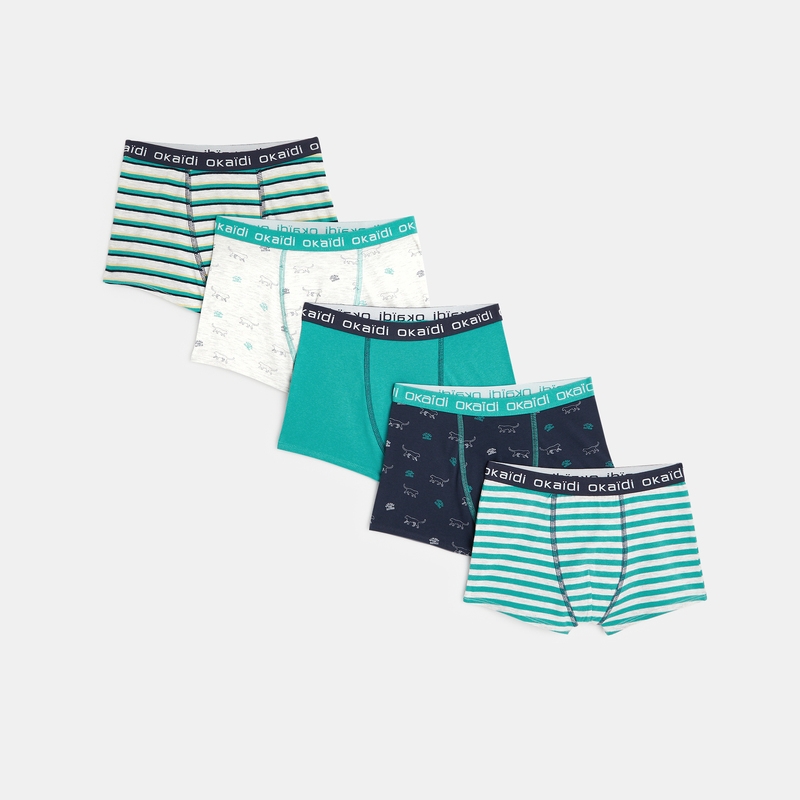Boxers en jersey (lot de 5) bleu garçon