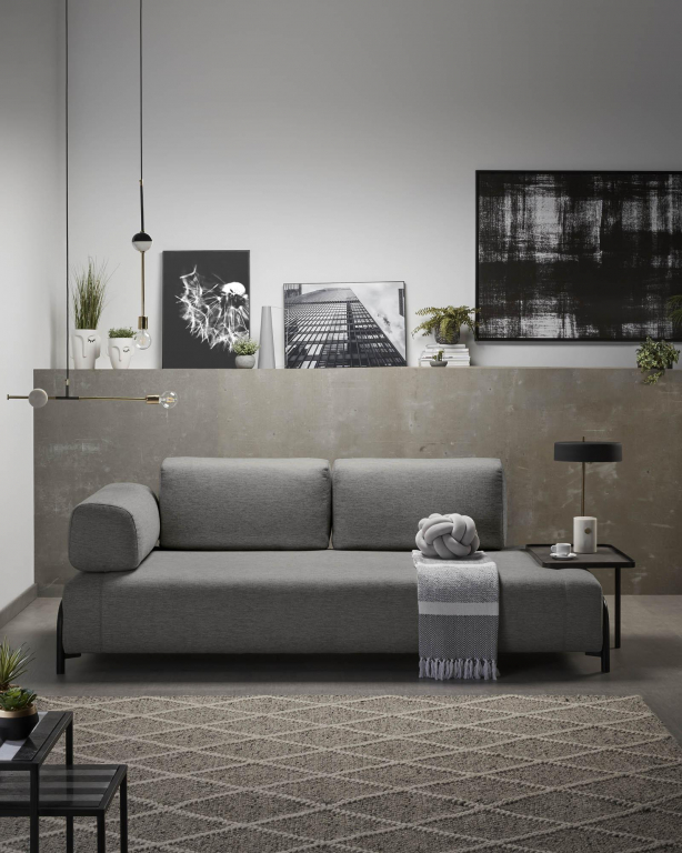 Kave Home Compo module 3-zits bank met armleuningen blauw