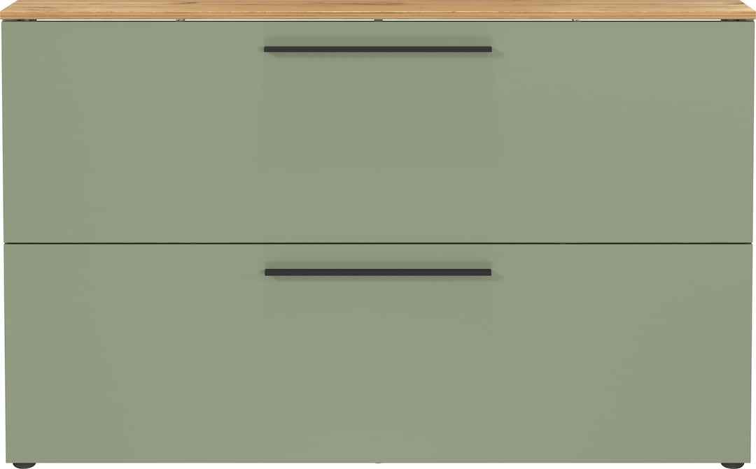 vito Schuhschrank LISSOME 140 x 85 cm Taupegrün/Navarra-Eiche-Dekor