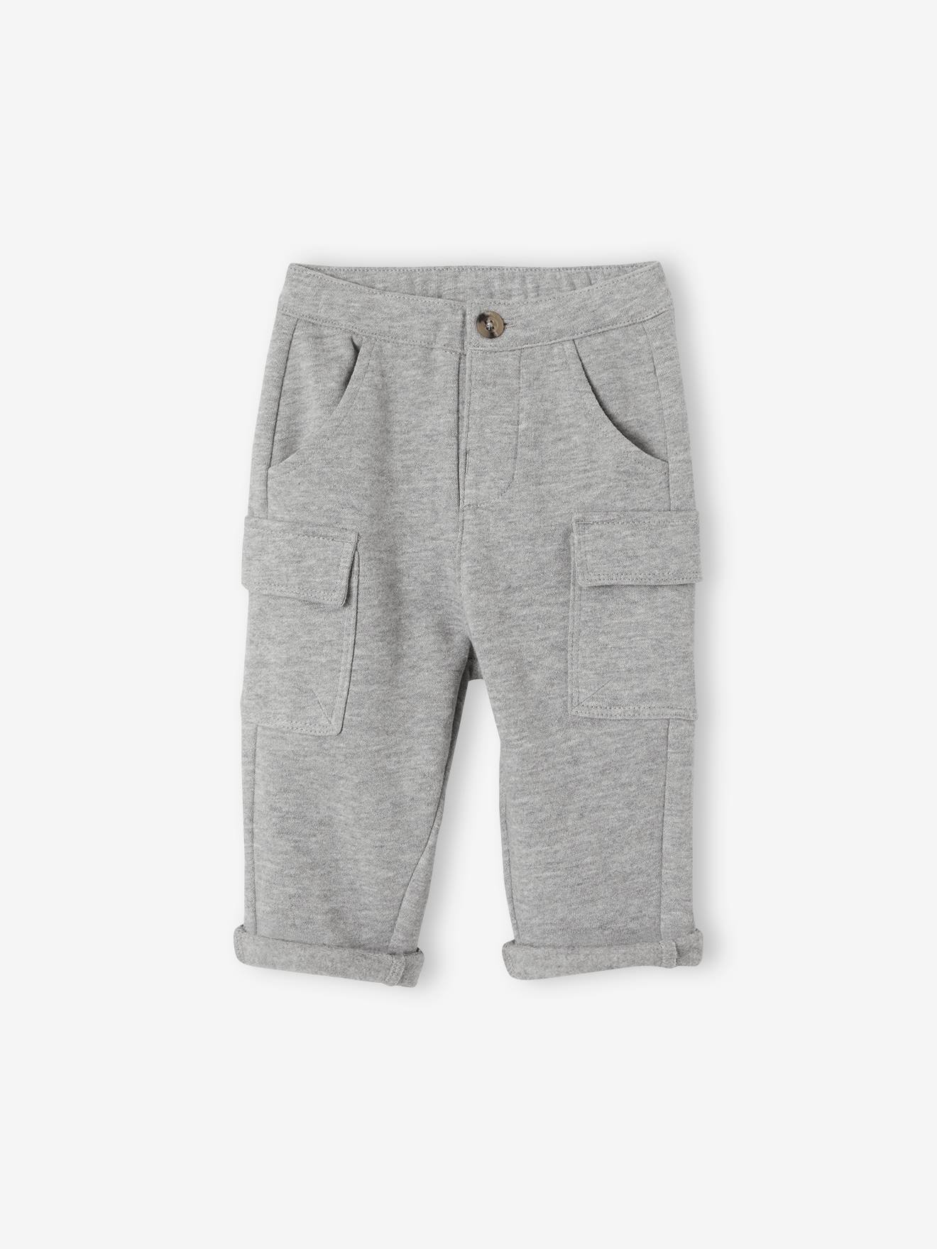 calça de lã polar cinza mesclado para bebê