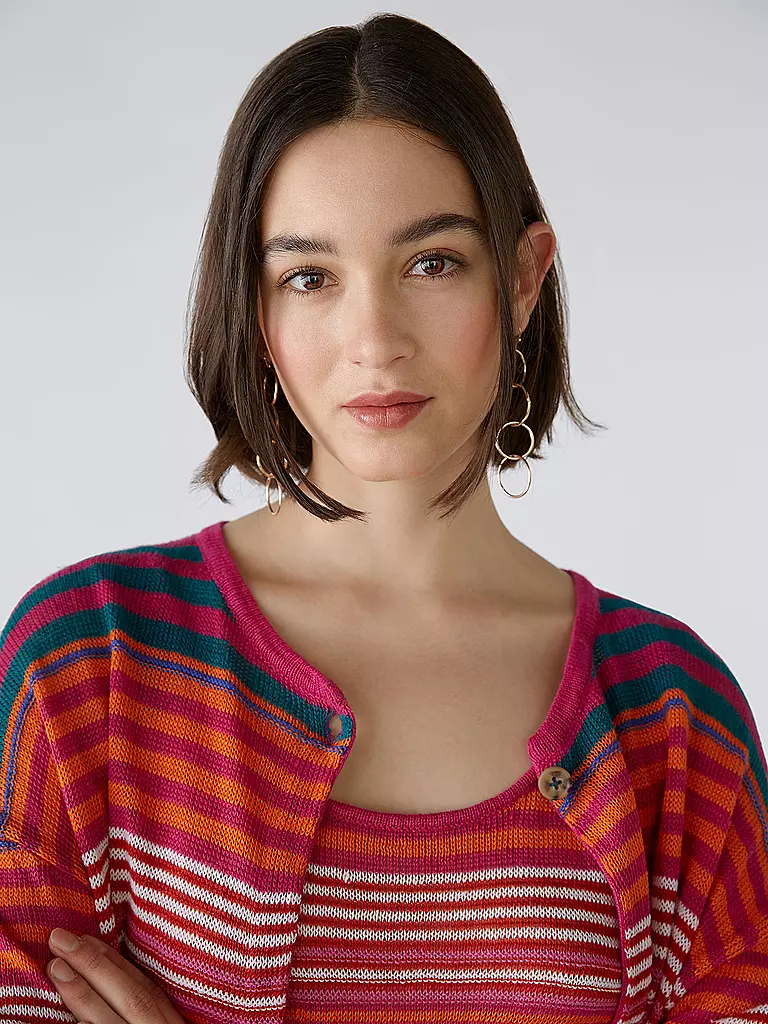 OUÍ Leinen Strickjacke bunt