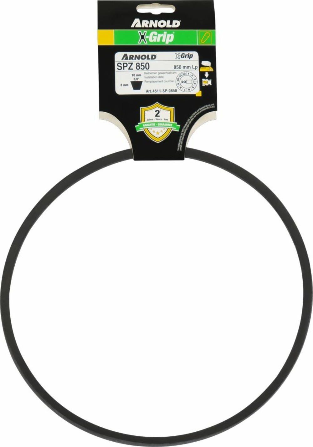 Courroie trapézoïdale x-grip v de type spz 850