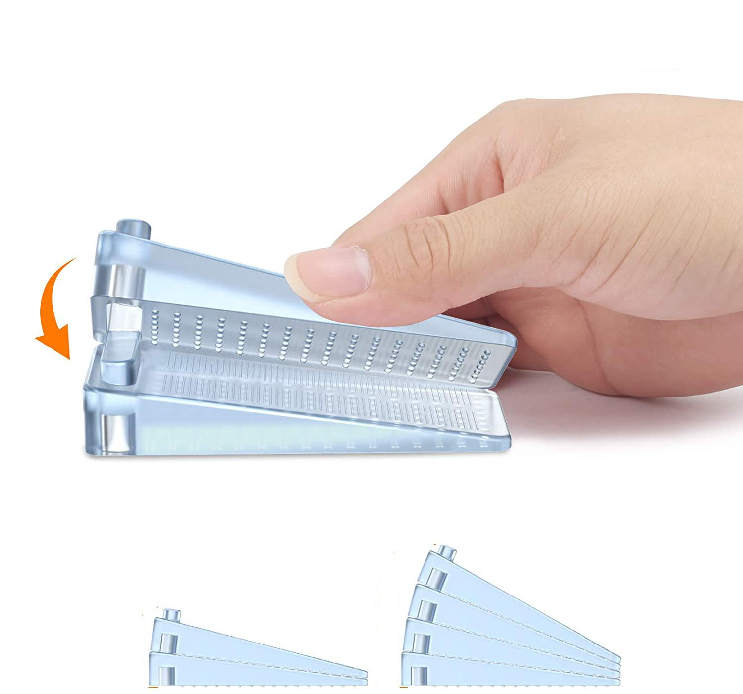 (4er Set) Höhenverstellbarer Türkeil Rutschfester Boden Türstopper - Transparent