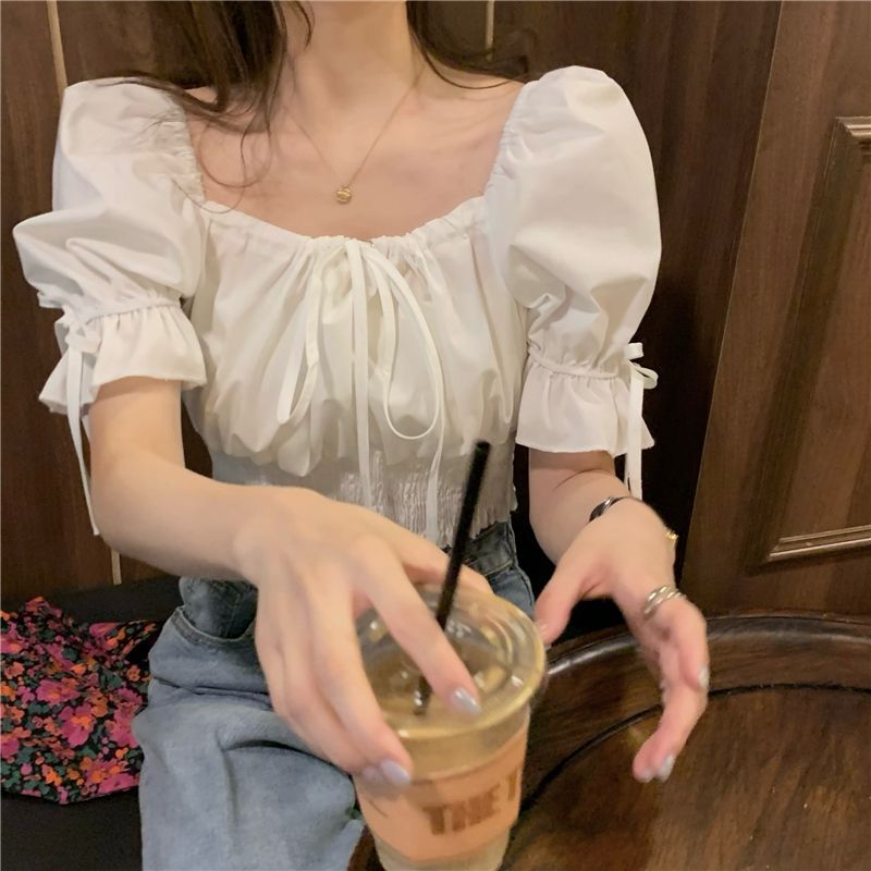 Maisee - Blouse met korte mouwen en cropped mouwen