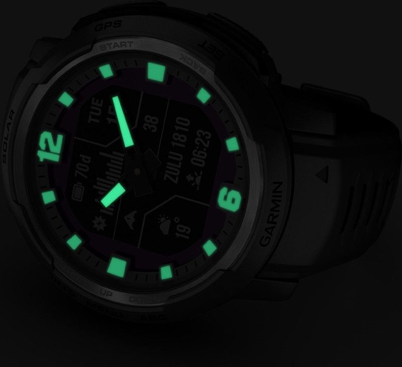 Garmin 010 02730 00 Instinct Crossover Solar Tactical Unisex Smartwatch