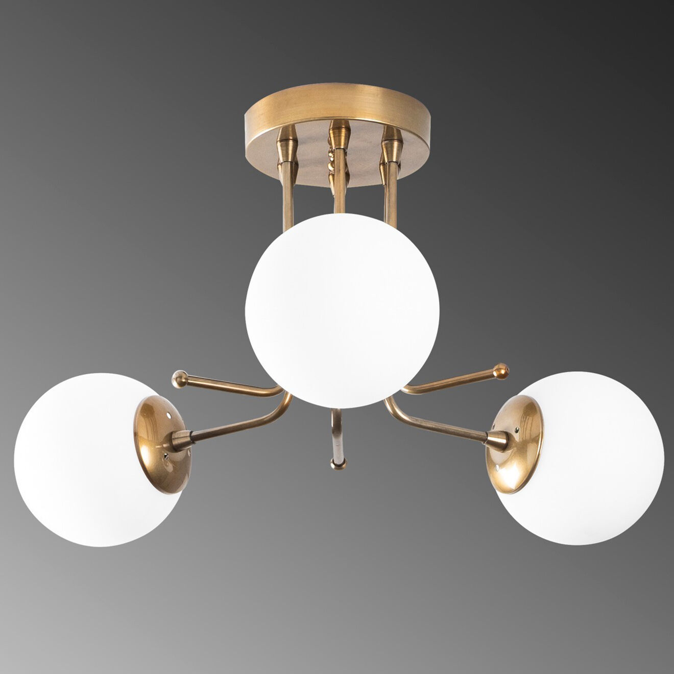 Opviq Plafonnier Daisy blanc/doré - 48x48x34 cm