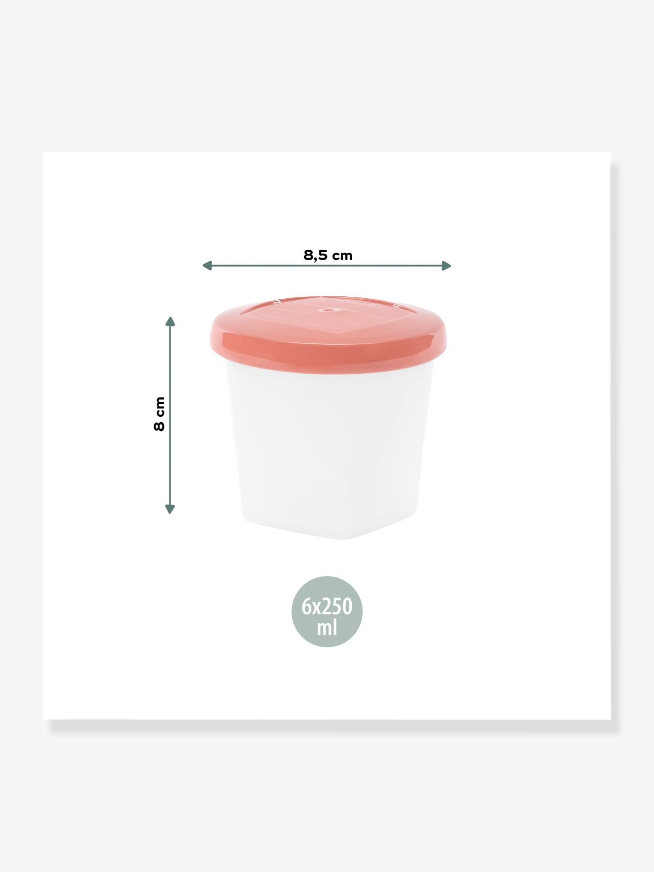Pacote com 6 frascos herméticos de 250ml