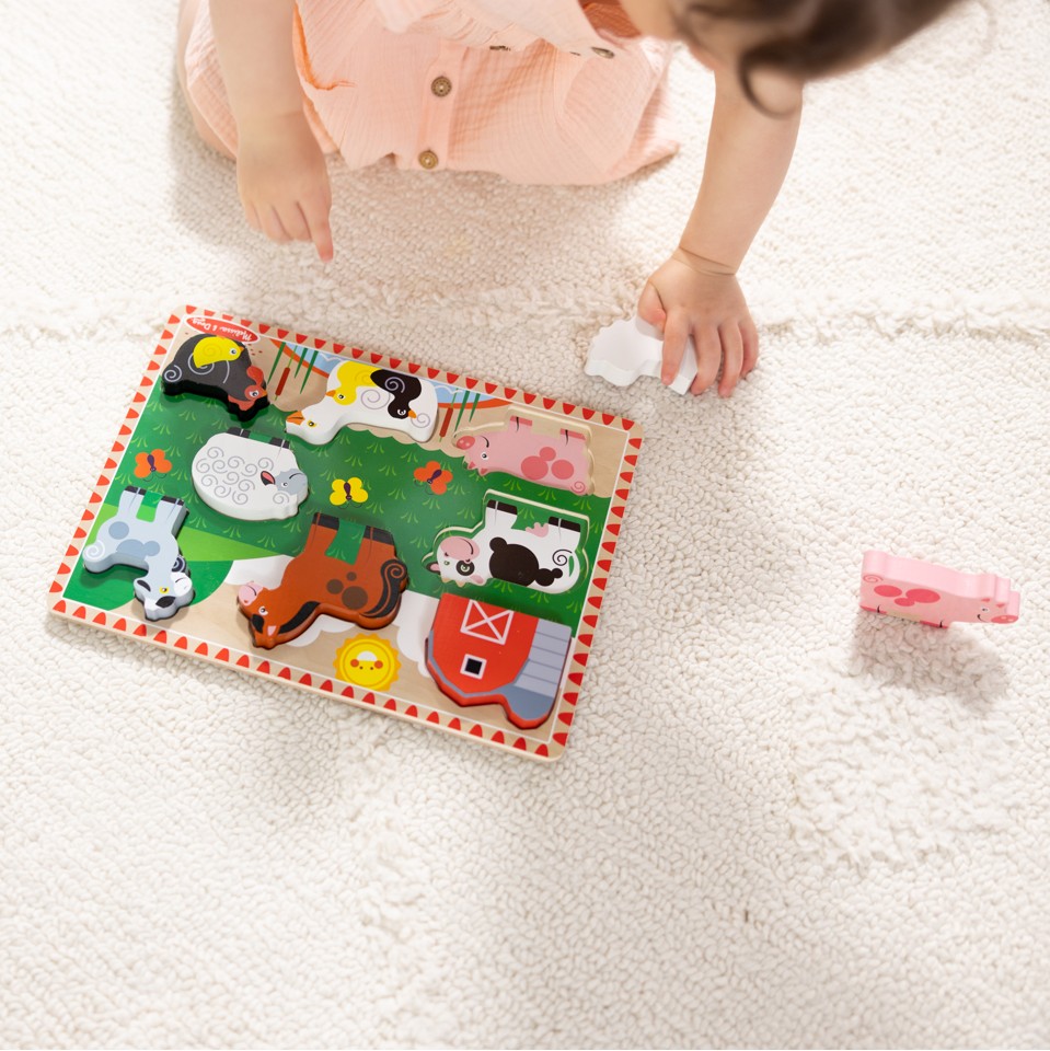 Melissa & Doug - Bondegårds Chunky Puslespil (8 brikker)
