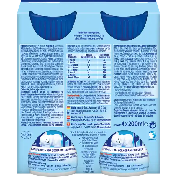 Pronutra-Advance Pre Anfangsmilch von Geburt an, trinkfertig