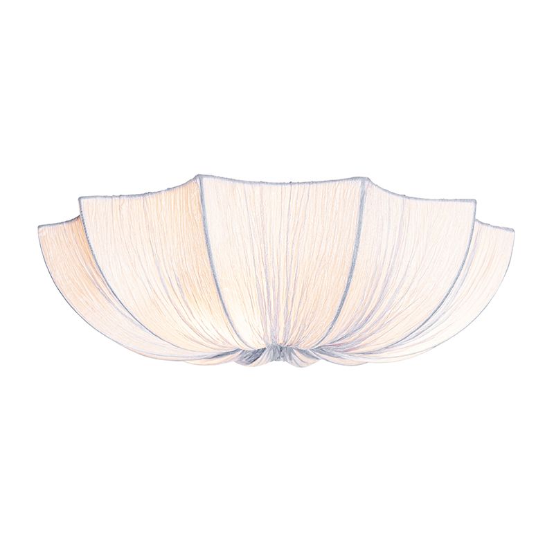 Japandi plafondlamp grijs zijden 52cm 3-lichts - Plu