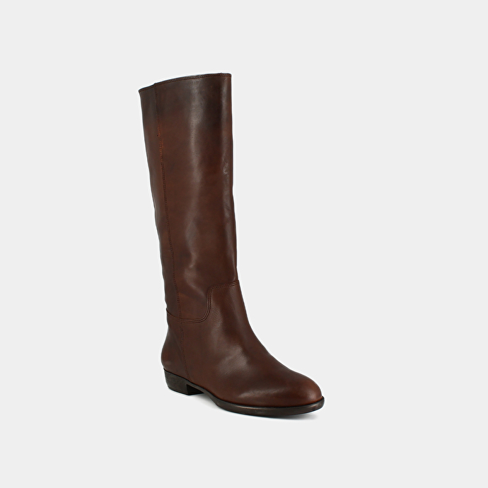 Bottes plates  en cuir marron