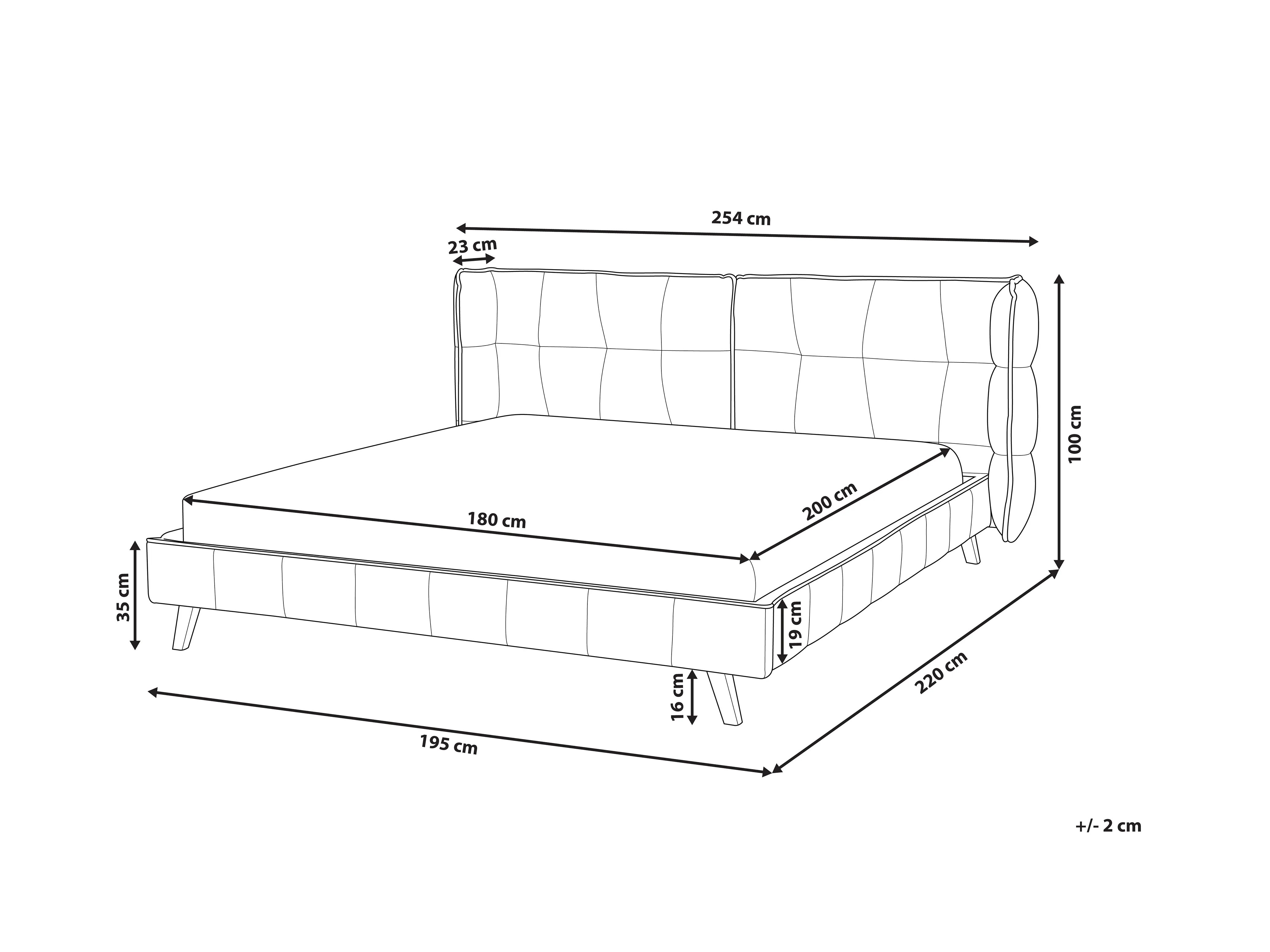 Bed Fluweel SENLIS 180 x 200 cm Grijs