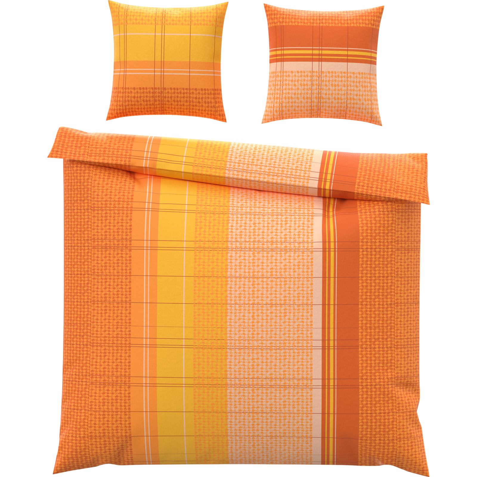 Bettwäsche orange 160x210 65x100 Bettanzug Nord