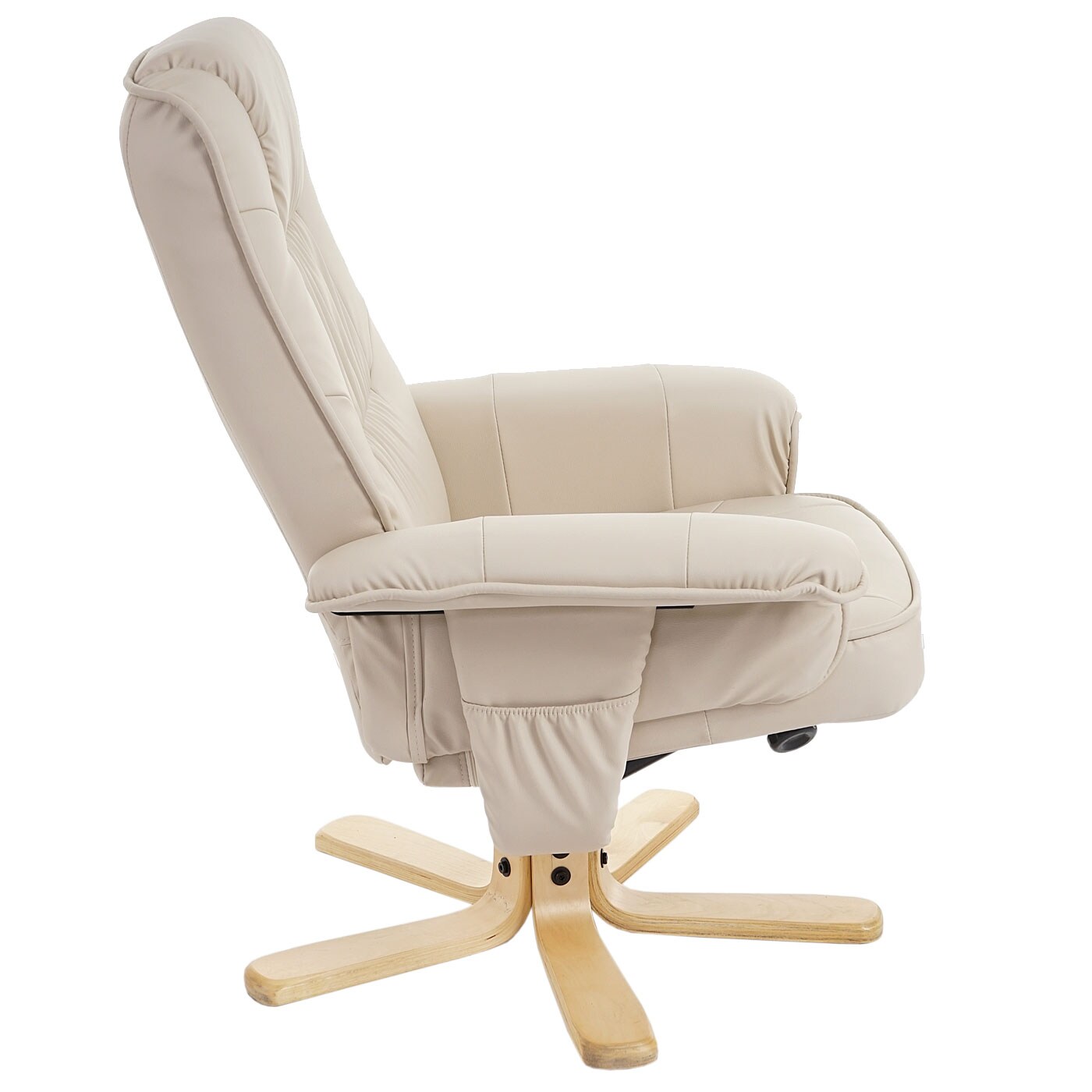 Relaxsessel Fernsehsessel Sessel ohne Hocker H56 Kunstleder MVG-zertifiziert ~ creme