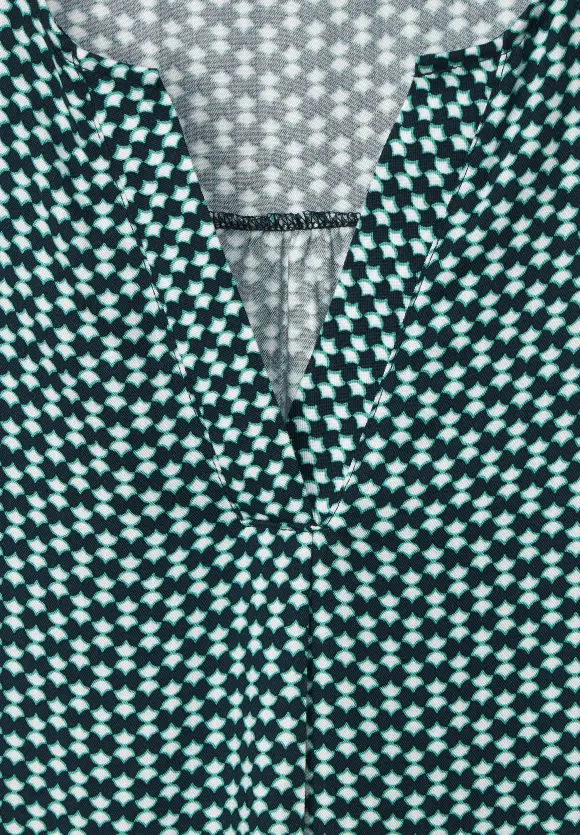 Print Viskose Kleid - cool vintage green