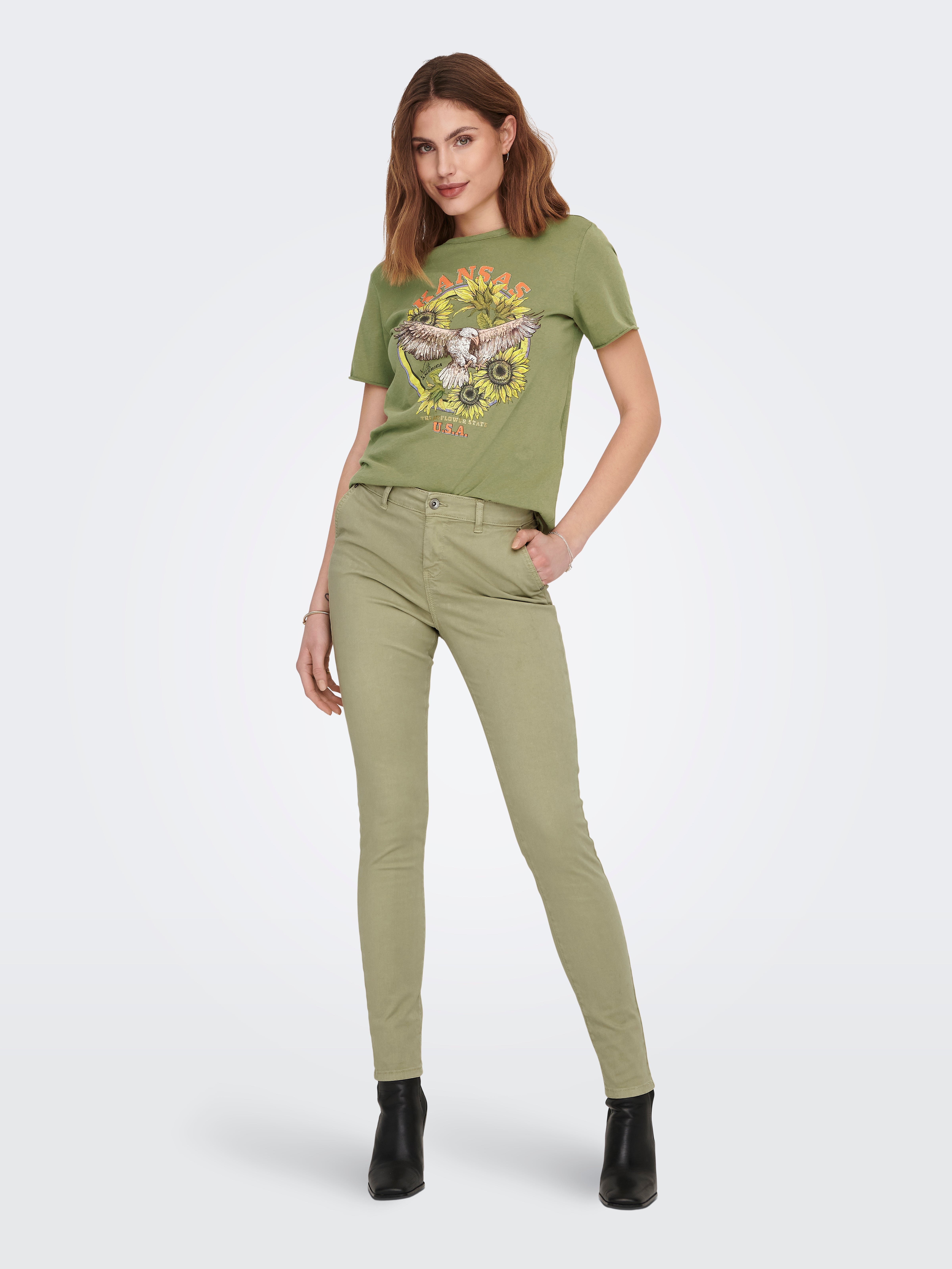 ONLEVEREST Hohe Taille Normal geschnitten Leggings Sage Green