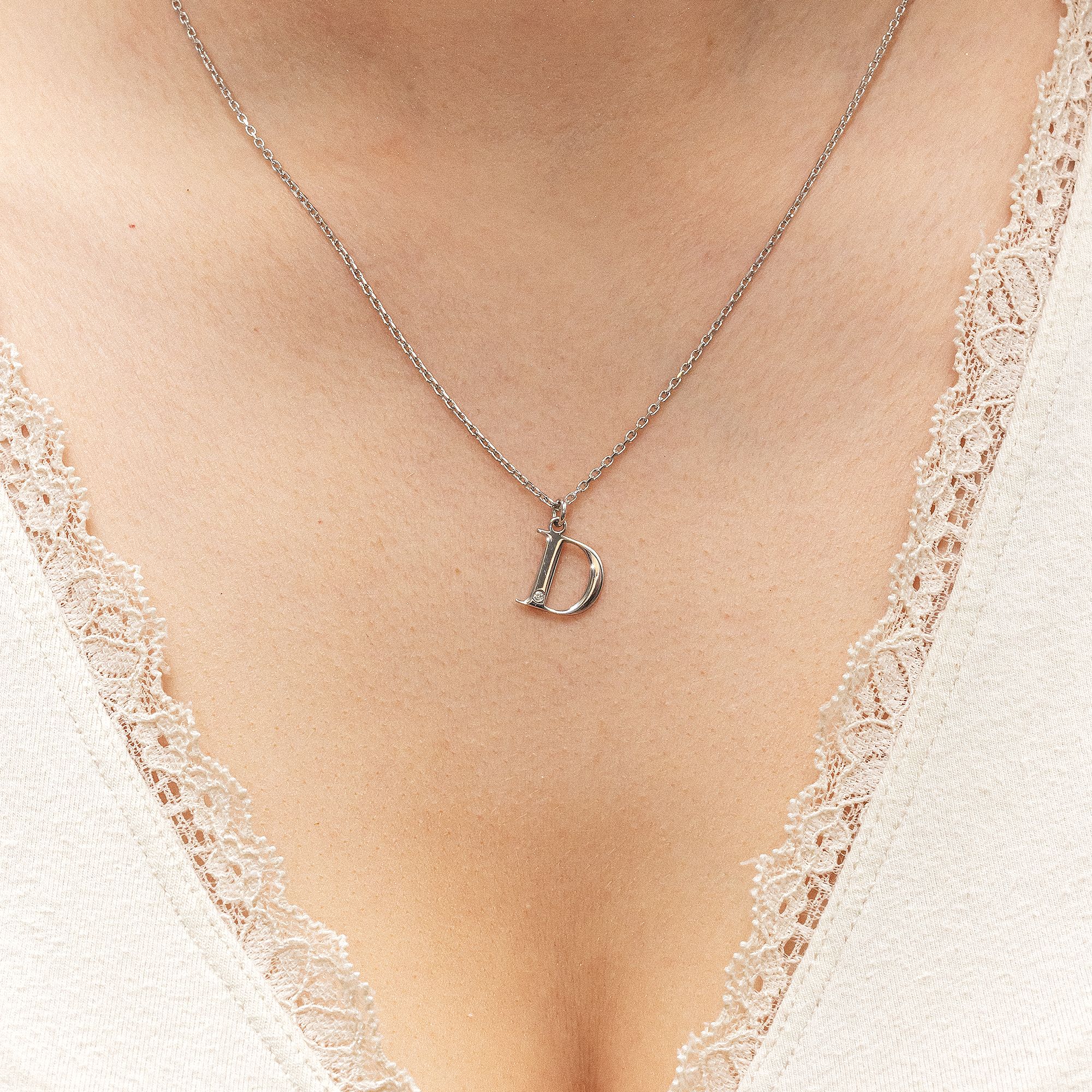 Diamonds by Ellen K. Halskette Silber 925 mit 1x Diamant 0,008ct. Buchstabe D