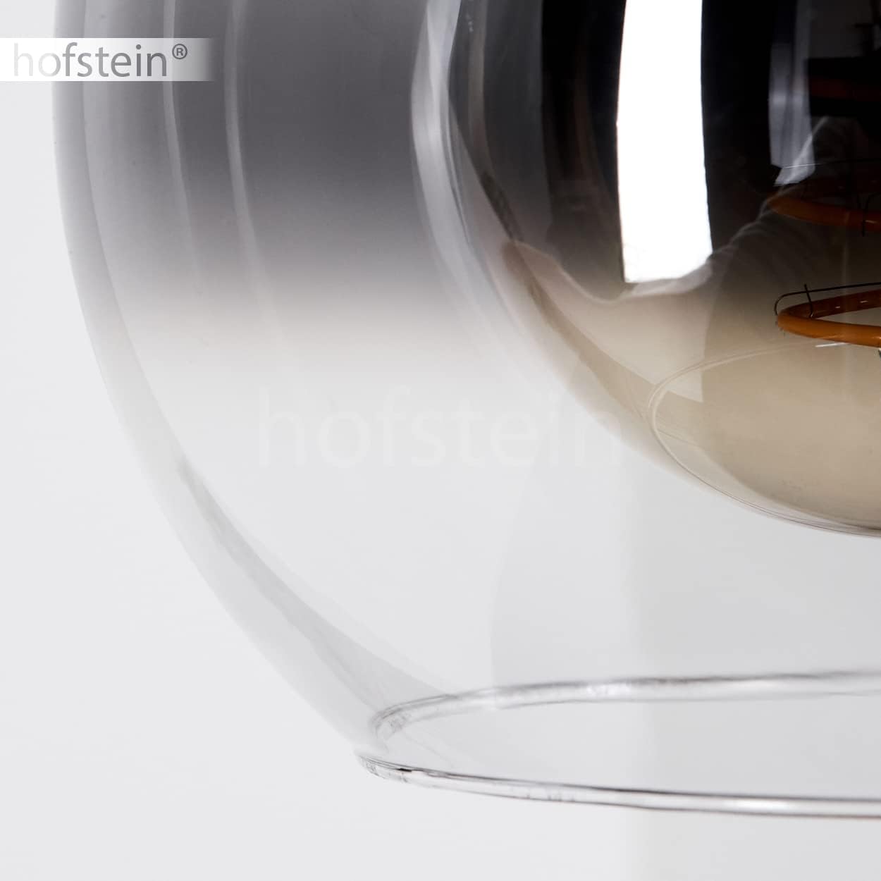 Pendelleuchte Vouhet, moderne Pendellampe aus Metall/MDF/Glas in Schwarz/Holzoptik/Braun/Chromfarben, Leuchte mit Höhe max. 122,5 cm, 5-flammig, 5 x E27, ohne Leuchtmittel
