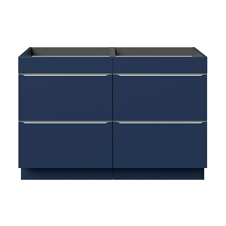 Meuble sous vasque à poser GoodHome Imandra bleu nuit mat L. 120 x H. 82 x P. 45 cm