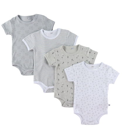 Pippi Baby Body k/æ - 4er-Pack - Hafen Mist