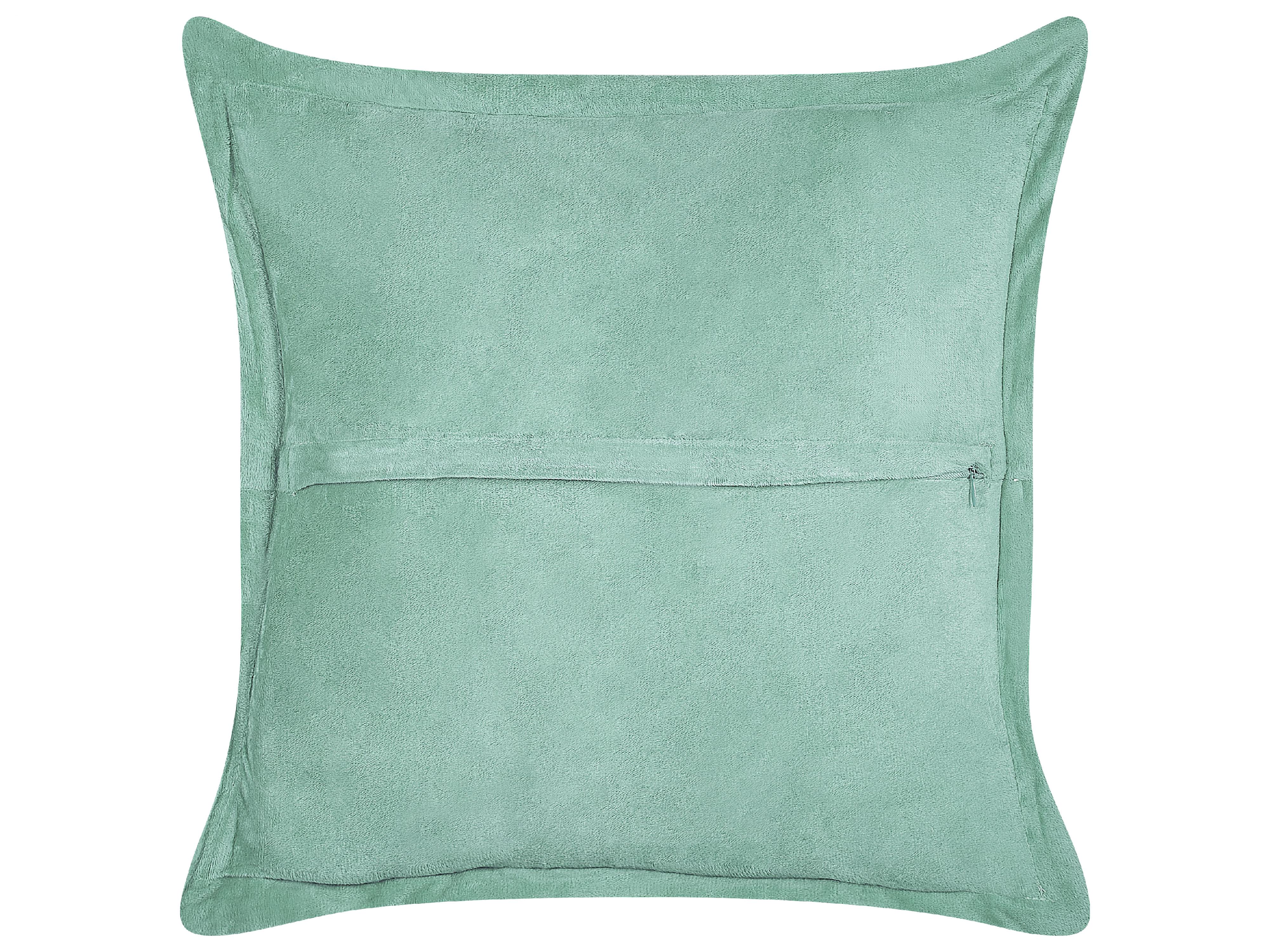 Set van 2 sierkussens ZINNIA Corduroy 43 x 43 cm Lichtgroen effen
