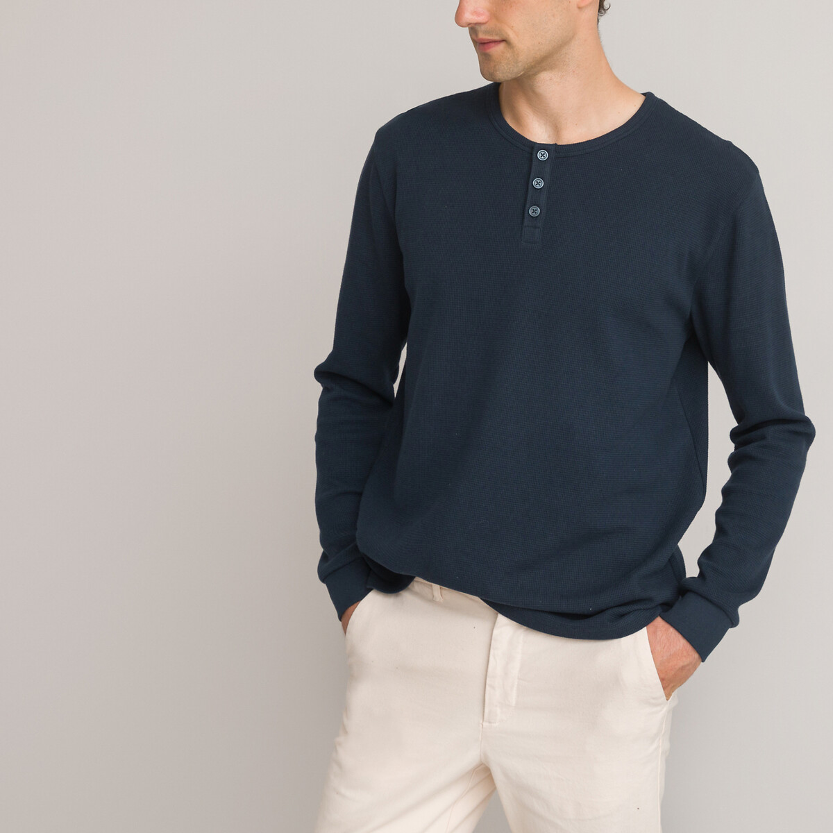 COLEÇÃO LA REDOUTE<br>Camiseta com gola túnica e mangas compridas