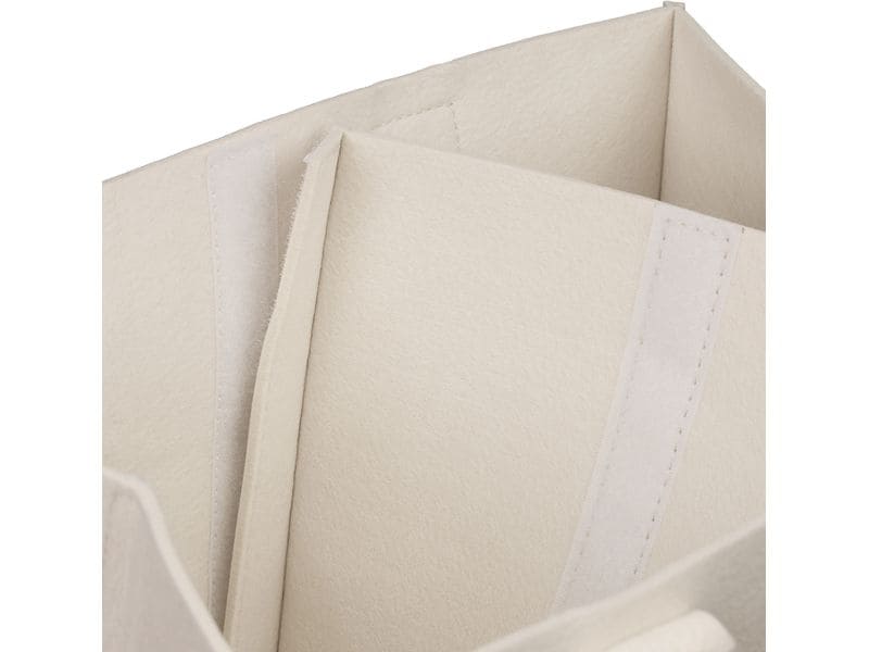 relaxdays Pflegekörbchen Windel Caddy Filz Beige Multifunktionaler Organizer für Kindersachen